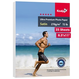Koala Ultra Premium Photo Paper 8.5X11 In Satin Photo Printer Paper for Inkjet Printer Water-Resistant Semi Gloss 25 Sheets 72lb