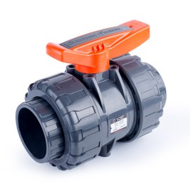 HYDROSEAL Kaplan 3" PVC True Union Ball Valve with Full Port, ASTM F1970, EPDM O-Rings and Reversible PTFE Seats, Rated at 200 PSI @73F, Gray, 3 inch Socket