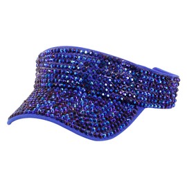 Surkat Bling Rhinestones Sun Visor Hats for Women Men Adjustable Summer Sun Cap Outdoor Visor Caps Royal Blue