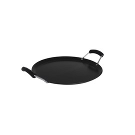 Imusa USA, Black Carbon Steel Large Round Comal with Bakelite Handles, 14"
