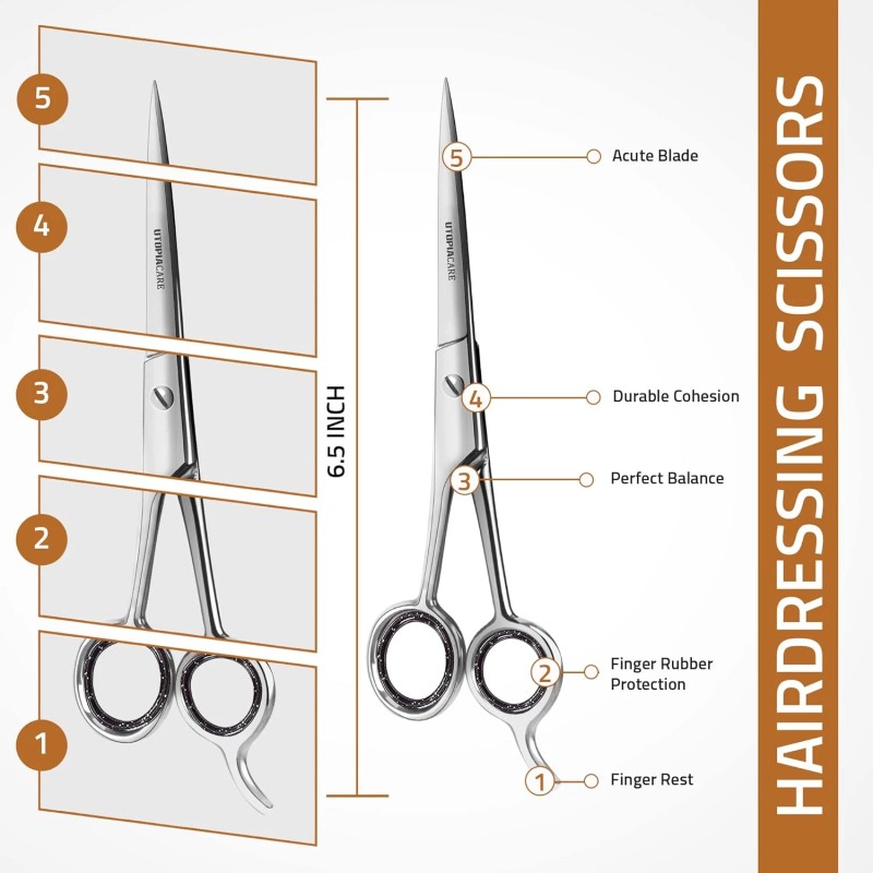 Utopia Care 6.5" Hair Cutting Scissors – Premium Stainless Steel