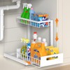 Under Sink Organizer Storage 2-Tier Premium Metal Pull-Out Racks, Height