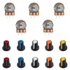 WMYCONGCONG 15-Piece Potentiometer, B5K, B10K, B20K, B50K, B100K, Potentiometer, Volume