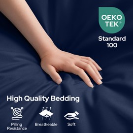 HOMEIDEAS King Size Bed Sheets - 6 Piece Set (Navy) - Extra Soft Brushed Microfiber 1800 Bedding Sheets, Deep Pocket, Wrinkle & Fade Free