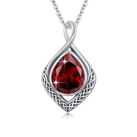 enjoylifecreative Celtic Knot Necklace for Women 925 Sterling Silver Infinity Sign Birthstone Pendant Chain Celtic Jewellery Gift for Women Girls, Sterling Silver, No Gemstone