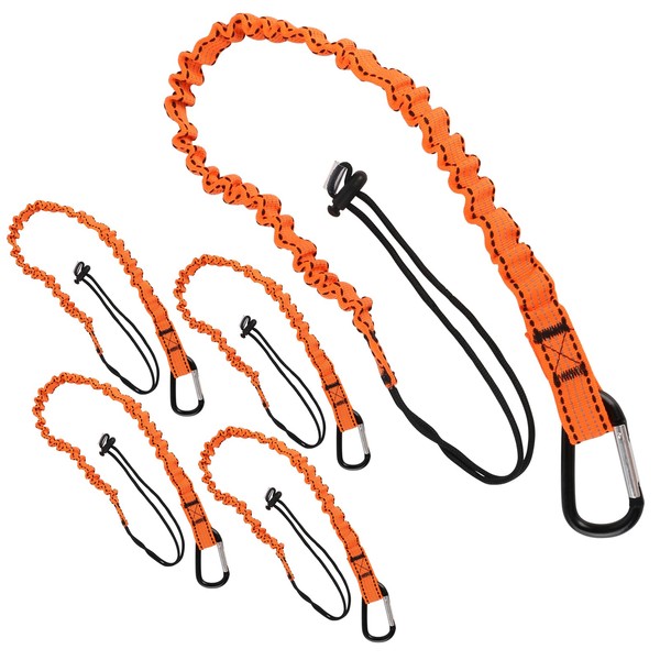 5PCS Retractable Tool Lanyards Reflective Safety Tool Leash with Aluminum