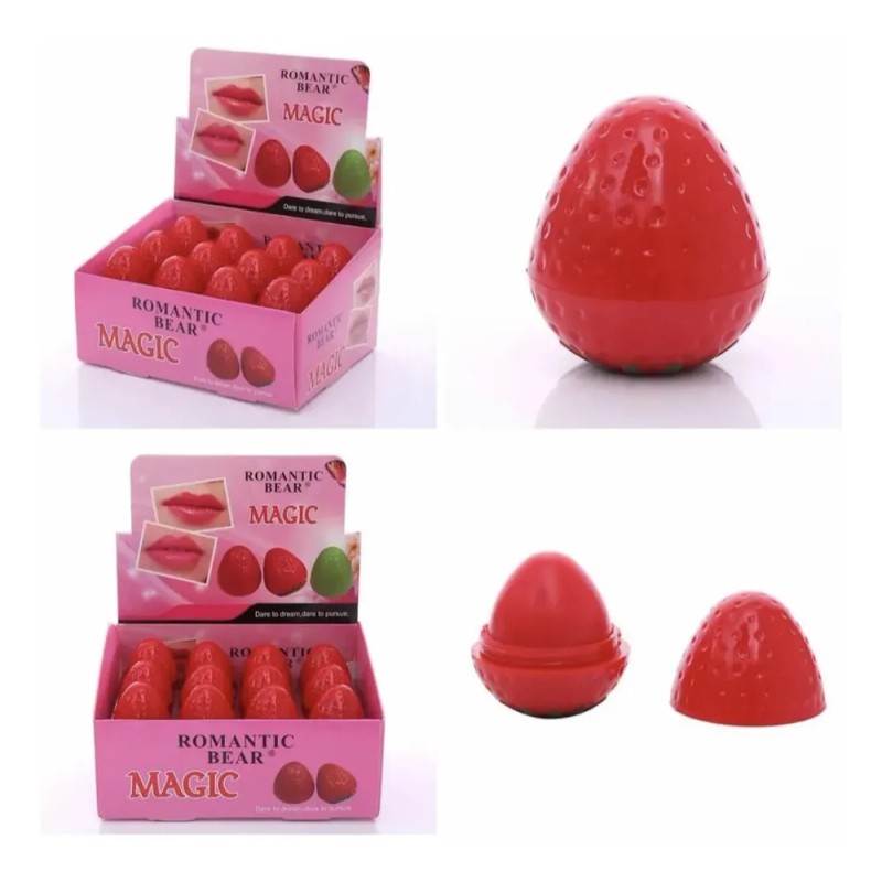 Bálsamo Labial Romantic Bear Lip Balm Color Rosa 24 Piezas