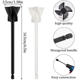 4Pcs Resin Mixer Paddles,Epoxy Mixer Attachment for Drill,1/4" Drill Reusable Plastic Paint Mixer Paddle Mixer Drill Attachment Mixing Tool,Reusable Paint Mixer, Paint Stirrer Drill Attachment