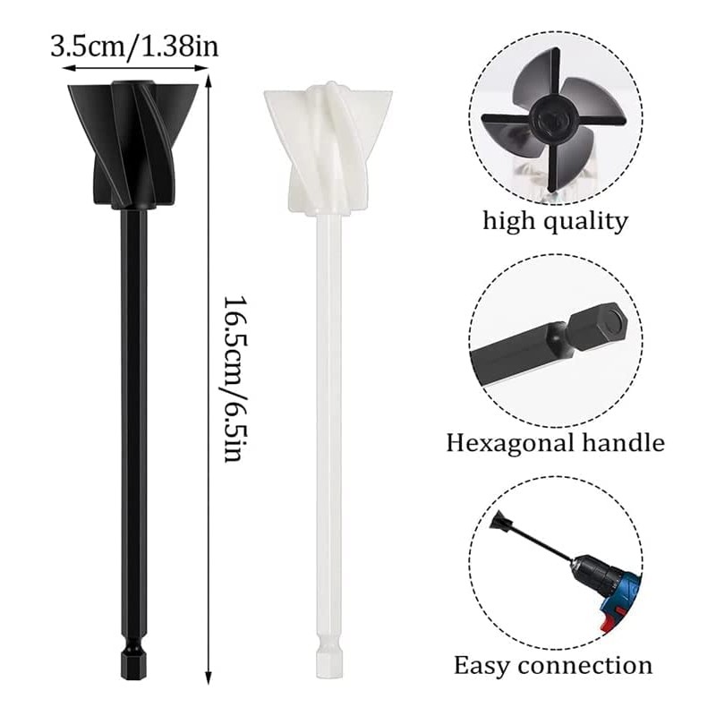 4Pcs Resin Mixer Paddles,Epoxy Mixer Attachment for Drill,1/4" Drill Reusable