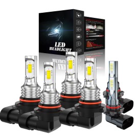AJHGFOW For Jeep Grand Cherokee 2005-2010 6x 6000K LED Headlight Hi/Lo + Fog Light Bulbs