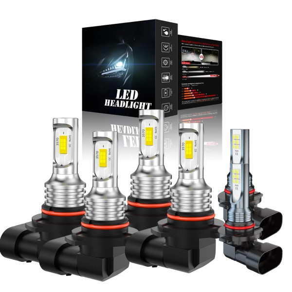 AJHGFOW For Jeep Grand Cherokee 2005-2010 6x 6000K LED Headlight