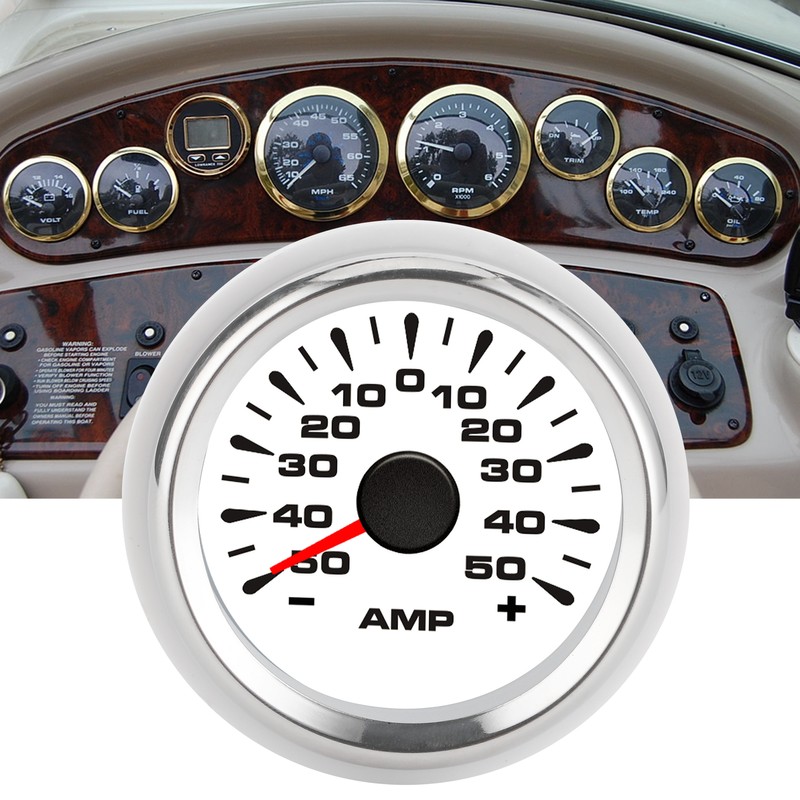 50A Ammeter AMP Gauge LCD Display Stepper Motor Ampere Meter