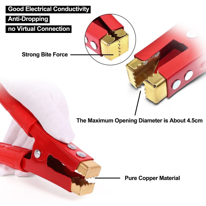HuaLiSiJi Heavy Duty Jumper Cable Clamps 1000A Battery Cable Alligator