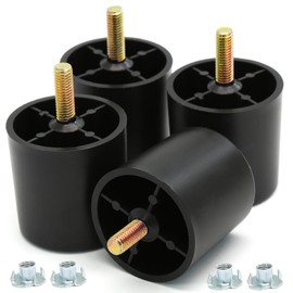Murtenze 4Pcs 2 inch Plastic Sofa Legs，Black Sofa Replacement Legs，Round Furniture Legs with M8 Bolts for Couch Dresser Cabinet Chair Bed Coffee Table
