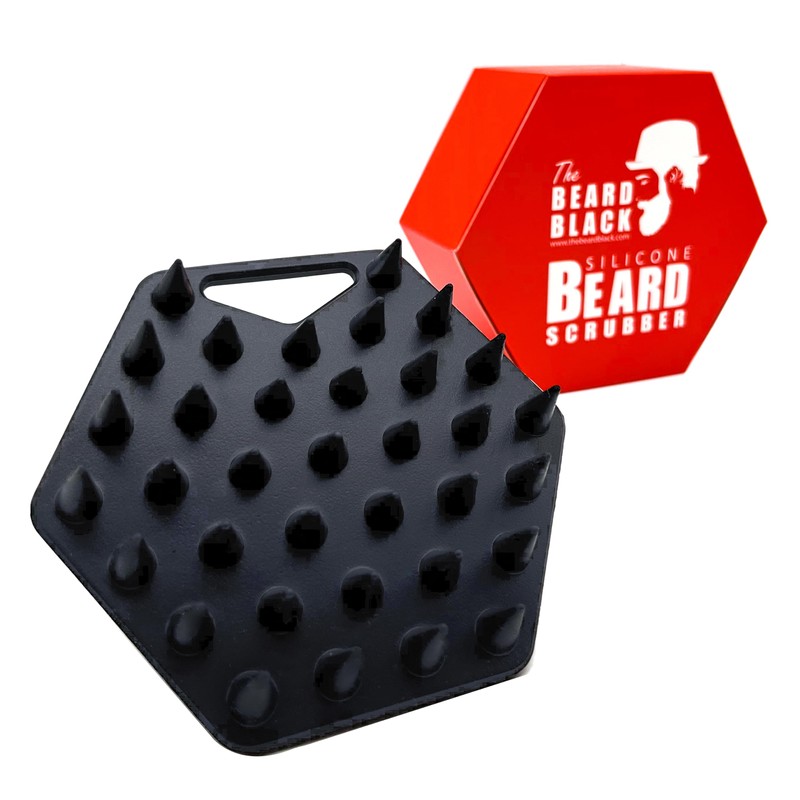 The BEARD BLACK Silicone Beard Scrubber, Facial Hair Exfoliator Brush,