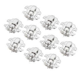 10 Pcs Box Latch Clasps with 40 Screws Iron Cabinet Hasp for Jewelry Wooden Box Case Decorative Hasp Latch Buckle, Silver