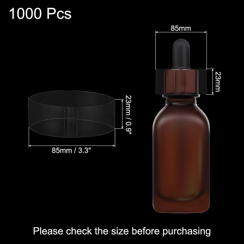Sourcing Map 1000Pcs Clear PVC Shrink Bands, 85*23mm, Heat Seal