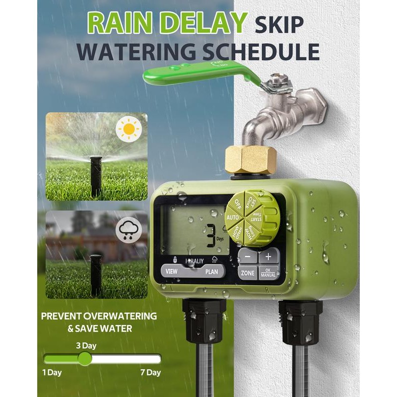 HIRALIY Sprinkler Timer, Water Timer for Garden Hose, Easy to