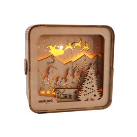 Music Park 3D Wooden Christmas Puzzle for Adults Teens Night Light for Kids Carving Wood Lamp Bedroom Desk Decoration Birthday Gift for Women 14 Years Old and Up