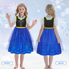 HenzWorld Princess Costume Kids Robe Princesse Birthday Party Dance Recitals Theme Party Fun Dress Up Clothes for Girls 4-5T