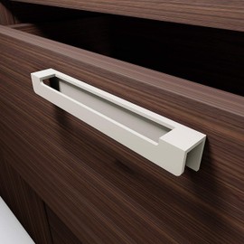 HRX Self-Adhesive Edge Fingerpull Door Handle - Easy to Install Screwless Peel and Stick on Glass, Wood, Metal, Plastic - Sliding Doors Knob for Kitchen Fronts, Drawers & Dressers Panels - 2 Pack