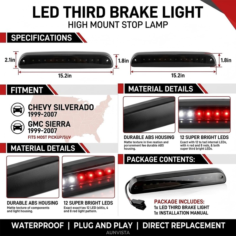 LED 3rd Third Brake Light For Ford F250 F350 F450