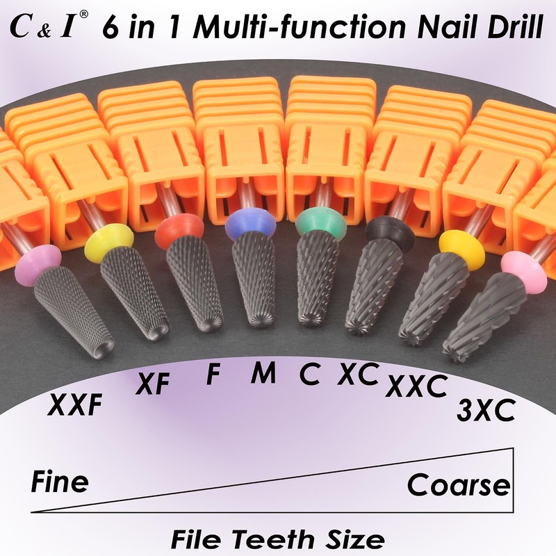 C & I Nail Drill Bit 6 in 1 Multi-function