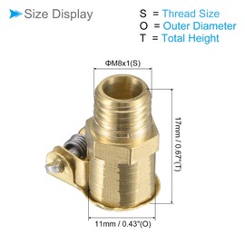 CoCud Copper Spring Grease Oil Cup Cap, | M8x1 Thread | Oil Container Cup Oiler Lathe Machine Power Accessories - (Applications: for Industrial Lubrication), 4-Pieces