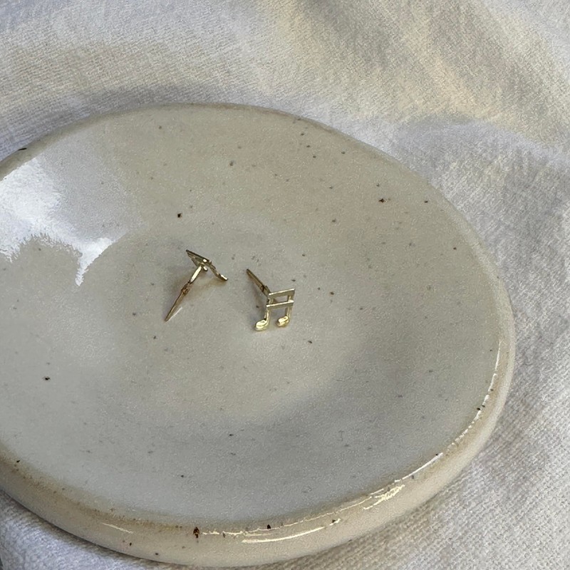 9ct Yellow Gold Music Note Andralok Stud Earrings/Studs