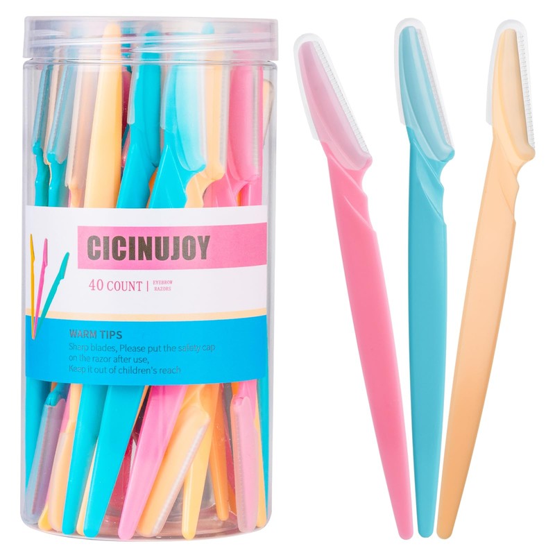 40pcs Eyebrow Razor for Women, Face Shaver Kit Dermaplaning Tool