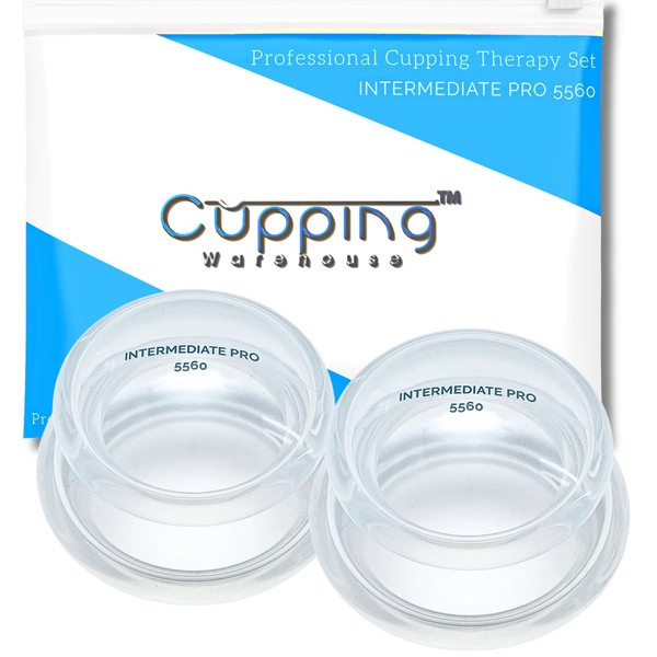 Cupping Warehouse Beginner (Soft) Supreme 2 X Large Intermediate Pro 5560 Cupping Therapy Set- Beginner,Clinic & Home Use Silicone Cupping Set- Cupping Set Massage Therapy Cups- Suction Cups for Body