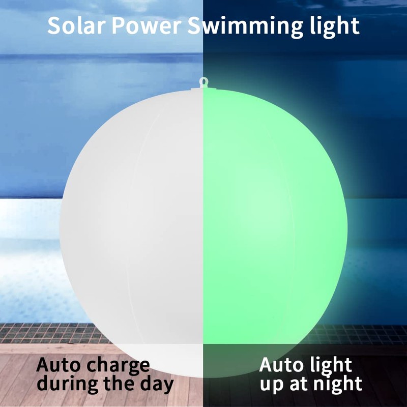 GEEDIAR 4 Pack Solar Floating Pool Lights Inflatable Waterproof IP68,