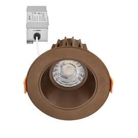 Maxxima 2 in. Ultra-Thin Recessed Anti-Glare LED Downlight - Canless IC Rated, 5 Color Temperature Selectable 2700K/3000K/3500K/4000K/5000K, Dimmable, Round Bronze Trim, 90 CRI
