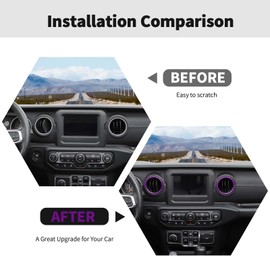 RT-TCZ Center Console Air Conditioner Vent Trim Cover Aluminum Alloy Interior Accessories for Jeep Wrangler JL JLU & Gladiator JT 2018-2024,Purple