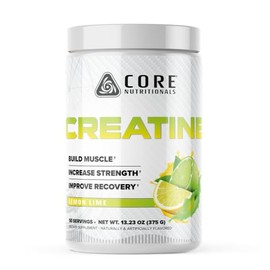Core Nutritionals Creatine Monohydrate | Increase Strength, Build Muscle, Improve Recovery | 5g Creatine | 50 Servings (Lemon Lime)