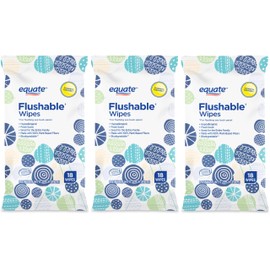Equate Flushable Wipes 18 Count Pack of 3