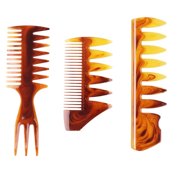 GEN'C BÉAUTY 3-Piece Hair Comb Set – 3-Prong Hair Pick,