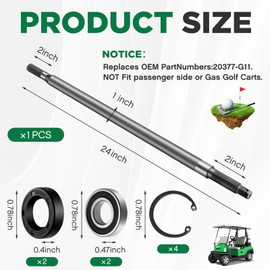 Gisafai Golf Cart Rear Axle Shaft with Bearing Seal Kit Driver Side or Passenger Side Compatible with EZGO Electric Models 1994-2013 OEM 20377G11 Replacement Parts Accessories