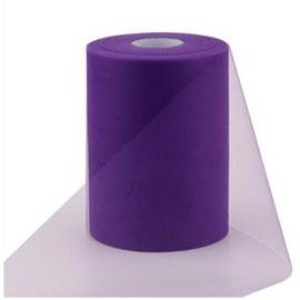 ASIBT 6 Inch x 100 Yards Tulle Roll Spool Fabric Table Runner Chair Sash Bow Tutu Skirt Sewing Crafting Fabric Wedding Party Gift Ribbon (Purple)