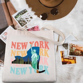 New York Vacation Tote Bag New York State Travel Tote Bag Statue of Liberty Souvenir Gift Empire State Girl Trip Bag (U.NY Tote)