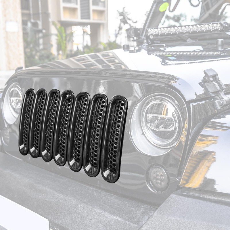 Vancroser Wrangler Front Grille Cover Mesh Cover Grille Insert Front