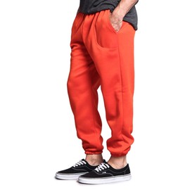 VICTORIOUS Men's Elastic Cuff Fleece Sweatpants - HILLSP - Orange - 2X-Large