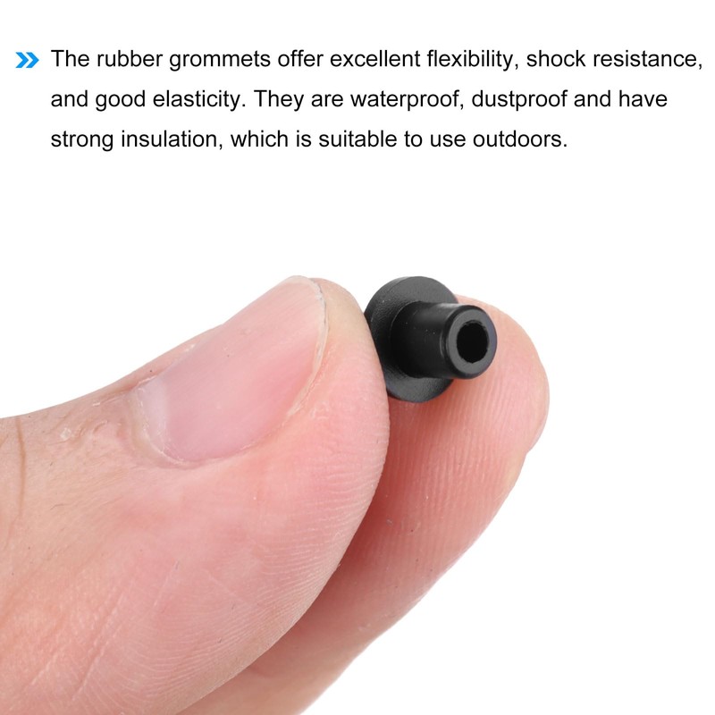 sourcing map 20Pcs T Shape Rubber Grommet Mount Dia 4mm