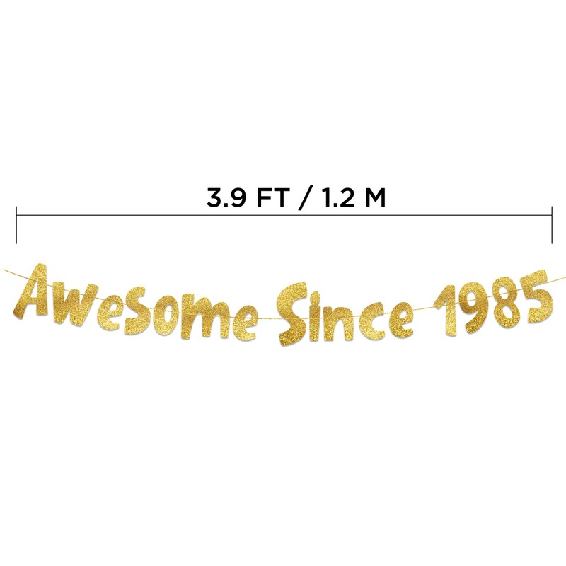 Awesome Since 1985 Gold Glitter Banner - 40th Birthday and