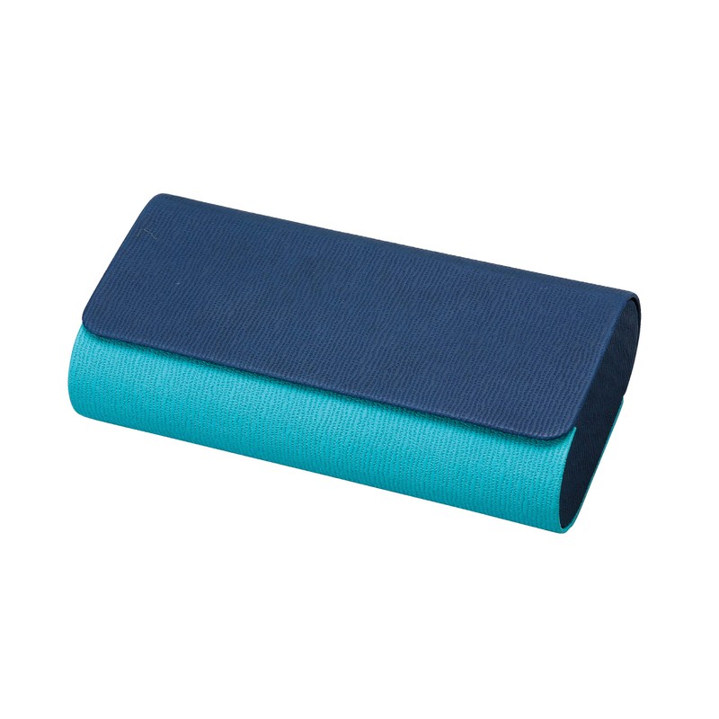 Pearl Glasses Case Blue Hard Magnet Synthetic Leather 2 Piece