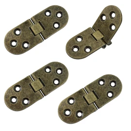 Heavy Duty Folding Table Hinges(3.1 x 1.15inch), Zinc Alloy Table Folding Flip Top Hinge, 180 Degree Round Edge Butler Tray Hinge, Bronze/4Pcs