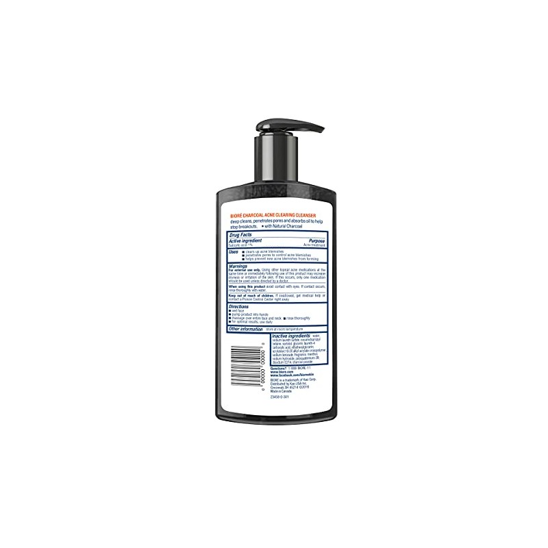 Bioré Charcoal Acne Clearing Cleanser for Oily Skin (6.77oz)