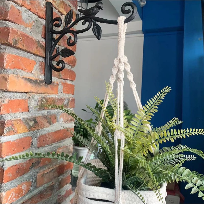 KiaoTime Cast Iron Metal 9.5" Hanging Planter Flower Pots Bracket