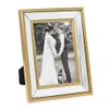 Laura Ashley 5x7 Gold Mirror Bead Picture Frame, Classic Mirrored