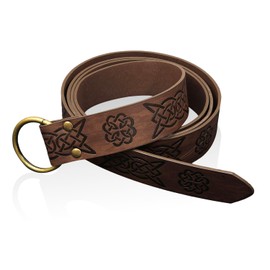 CYNOSURETECH 1 Piece of Retro-Style Ring Belt, Medieval Knight Belt, Role-Playing Props, PU Leather Belt, Suitable for Those Who Pursue Fashion, Retro and Individuality
